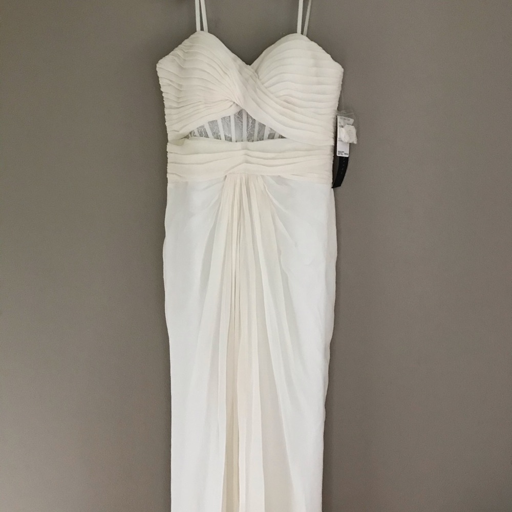 NWT Aiden Maddox chpn strapless dress